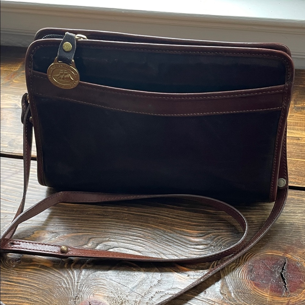 Brahmin Brown/Black Leather Crossbody